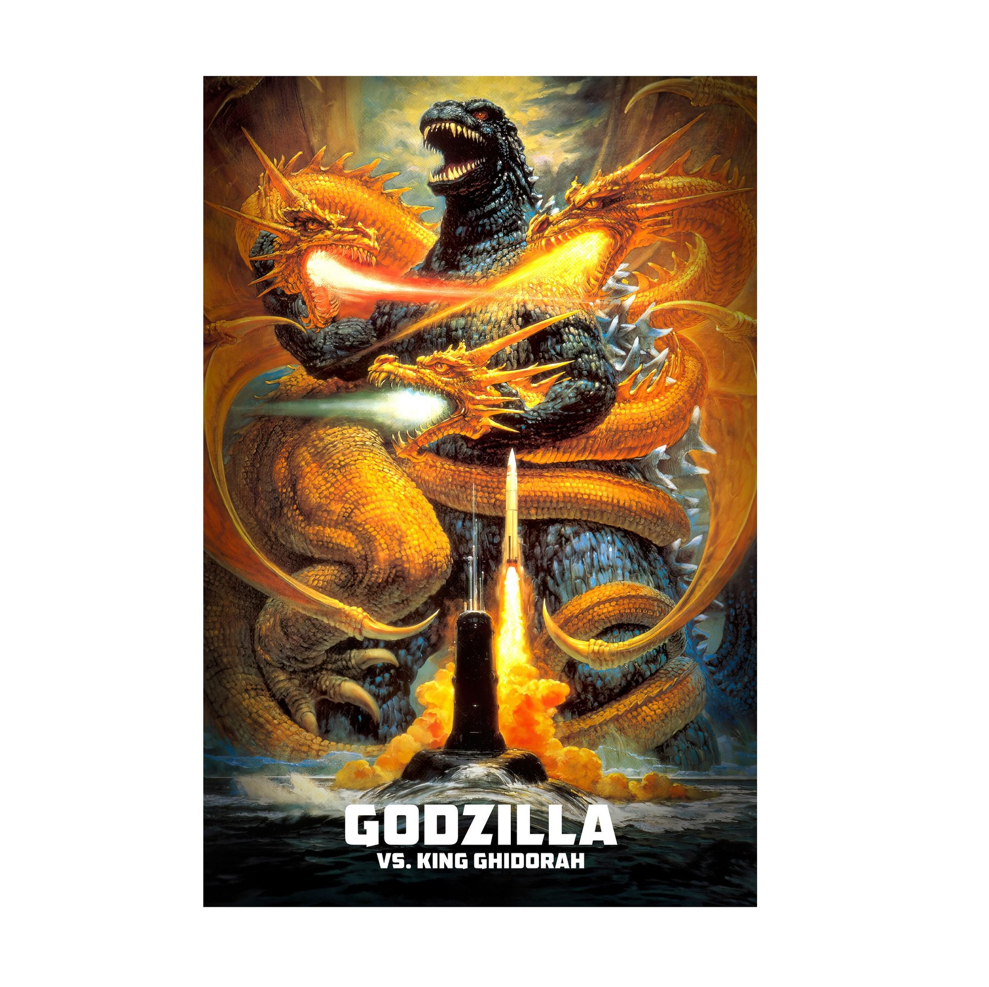 Godzilla vs. King Ghidorah (1991) Movie Key Art poster print